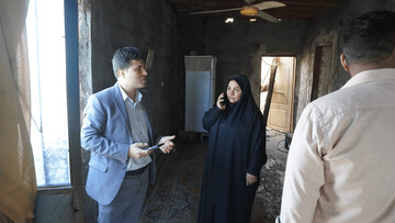 بازدید رئیس بنیاد مسکن رودان از منازل سیل‌زده روستای وزیری