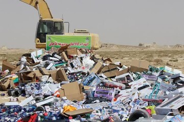 ۶۰۰ کیلو کالای سلامت‌محور قاچاق و تقلبی در کاشان منهدم شد