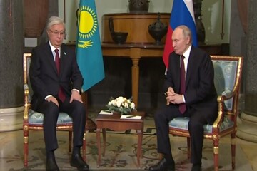 دیدار روسای جمهور روسیه و قزاقستان در سنت‌پترزبورگ+ فیلم