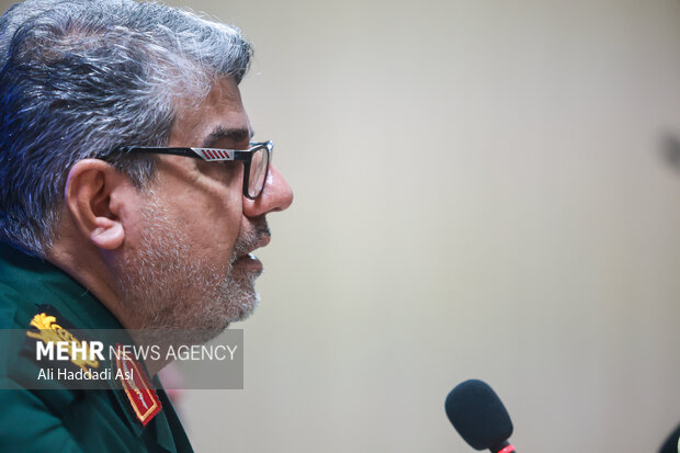 نشست خبری سرتیپ دوم پاسدار هادی ملانوری فرمانده سپاه حفاظت هواپیمایی کشور