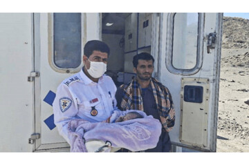 تولد نوزاد سالم در بشاگرد پس از ۶ ساعت عملیات امدادی