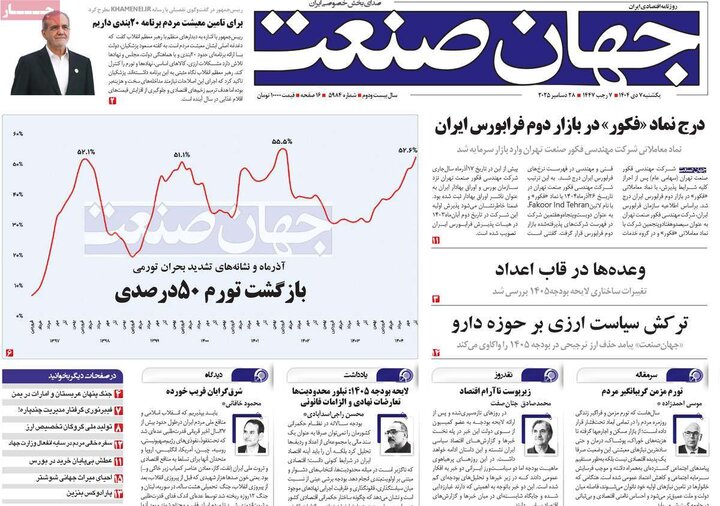 روزنامه اقتصادی 7 دی