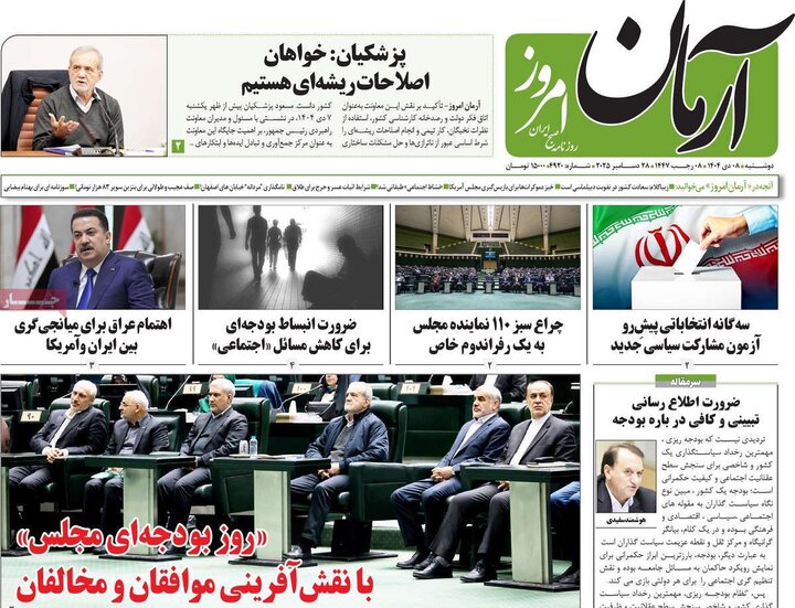 روزنامه های صبح 8 دی