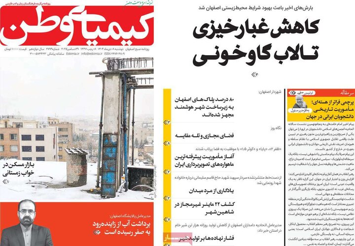 روزنامه های صبح 8 دی