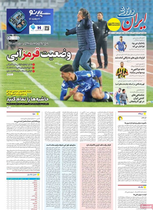 روزنامه های ورزشی 8 دی