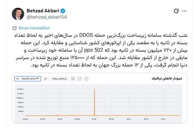 مهار یکی از سنگین‌ترین حملات سایبری جهان علیه اپراتور داخلی