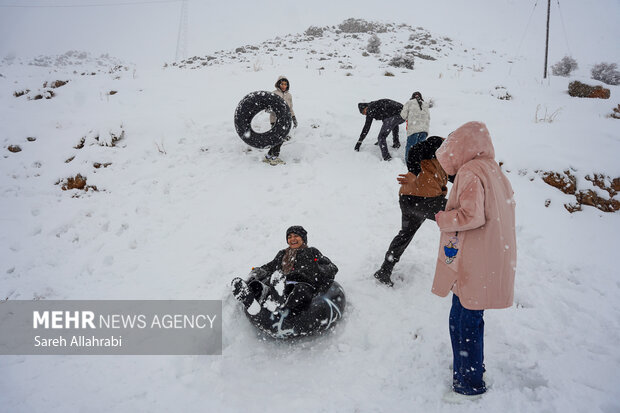 برف بازی در کولاک سپیدان