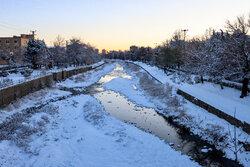 بارش برف در گردنه‌های استان قزوین 