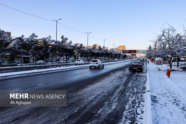 چهره زمستانی ارومیه پس از بارش برف