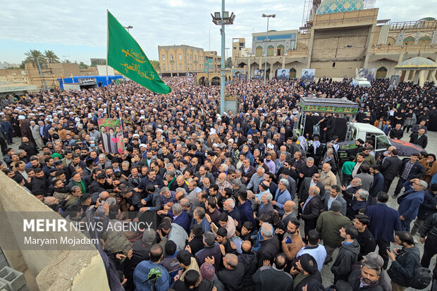 تشییع باشکوه پیکر آیت‌الله شفیعی در اهواز