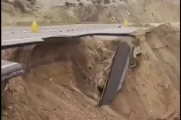 رانش زمین در جاده ایذه - دزپارت خوزستان