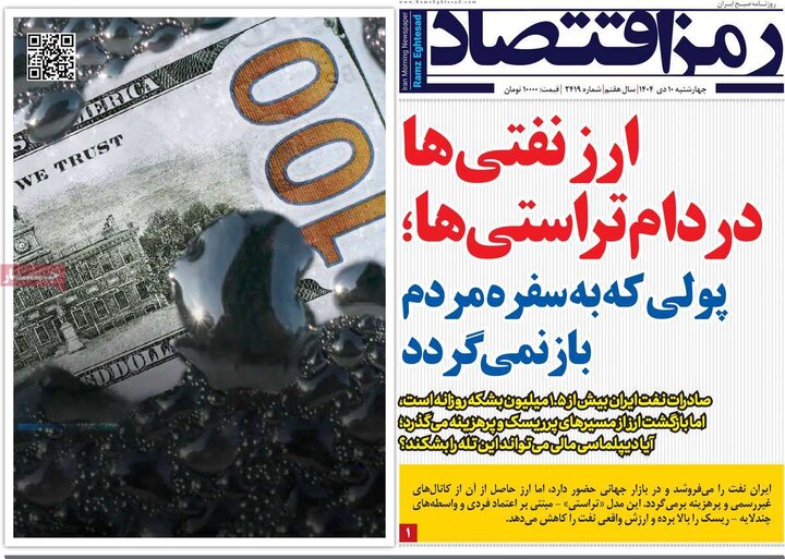 روزنامه های اقتصادی 10 دی