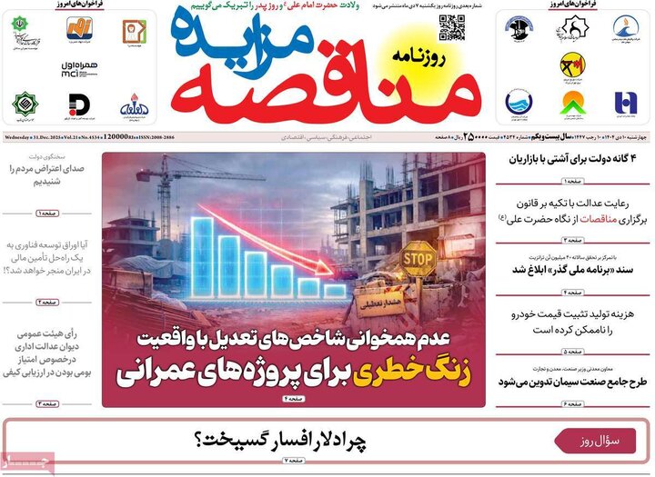 روزنامه های اقتصادی 10 دی