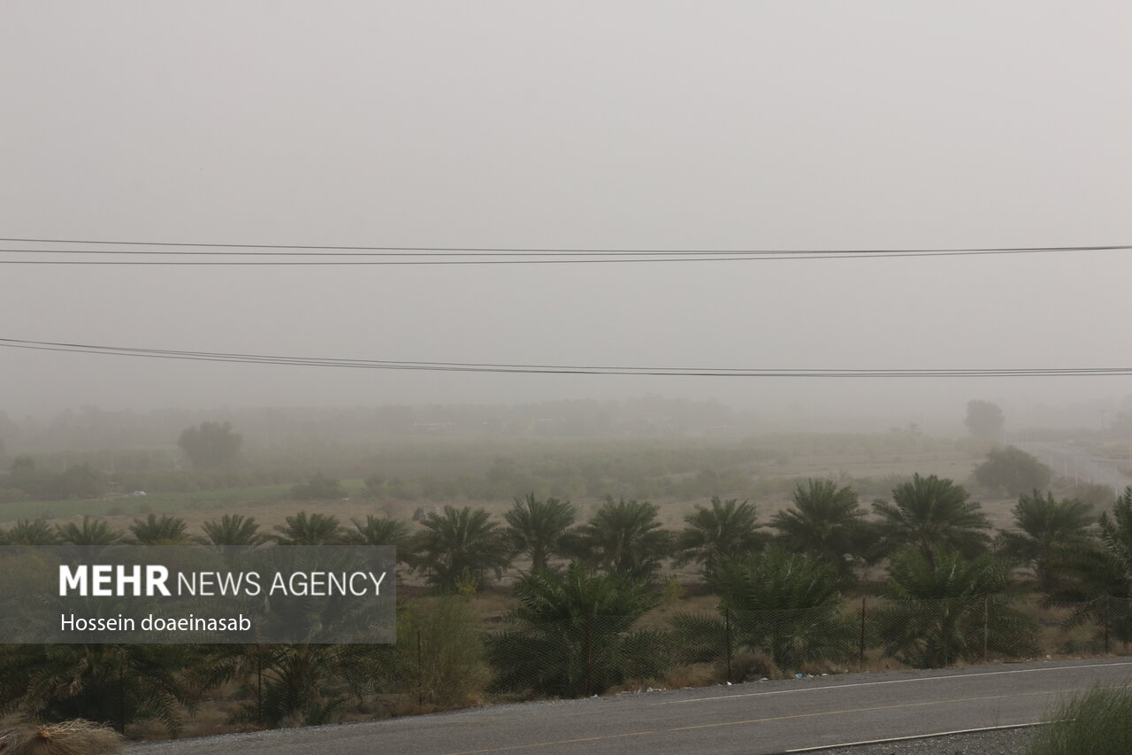 ورود طوفان و گرد و خاک به هرمزگان؛ گرد و خاک هشتبندی را در نوردید