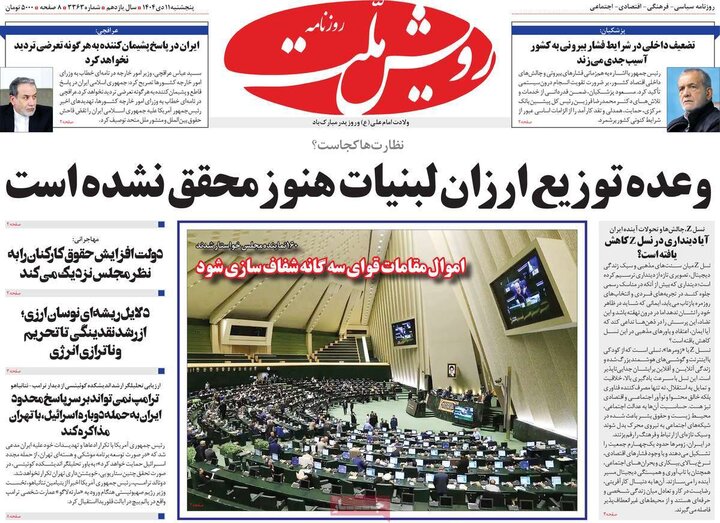 روزنامه های صبح 11 دی