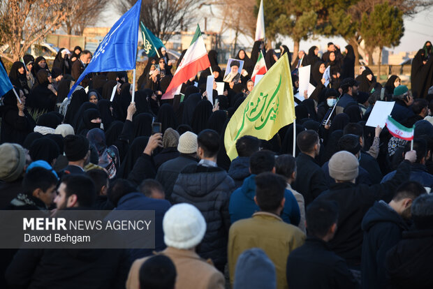 Pro-Islamic Establishment rally by people in Mashhad