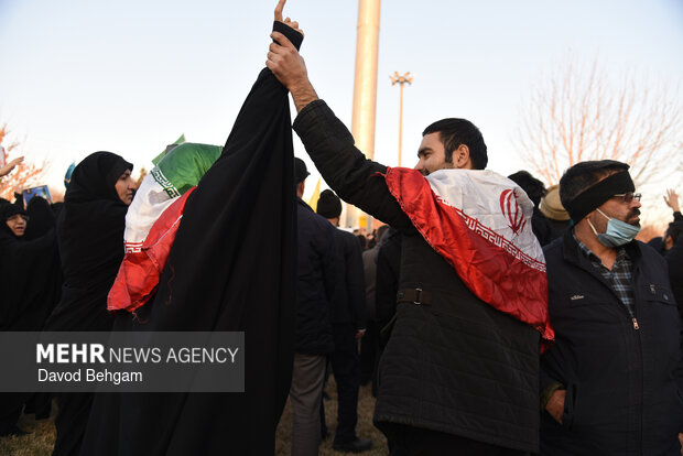 Pro-Islamic Establishment rally by people in Mashhad