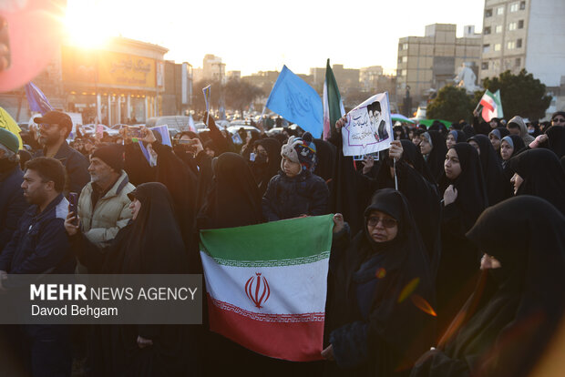 Pro-Islamic Establishment rally by people in Mashhad