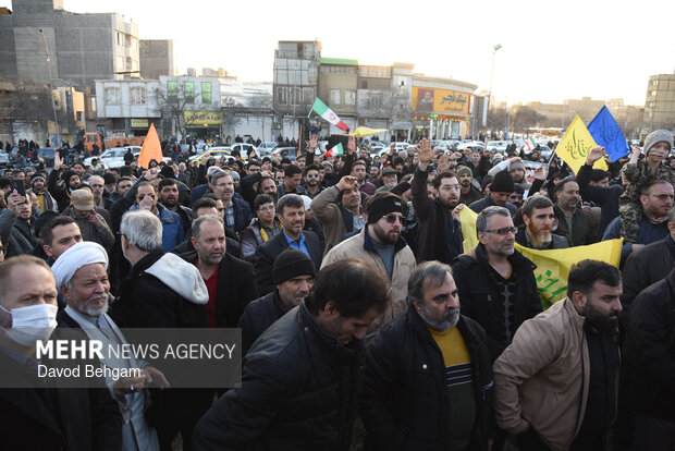 Pro-Islamic Establishment rally by people in Mashhad