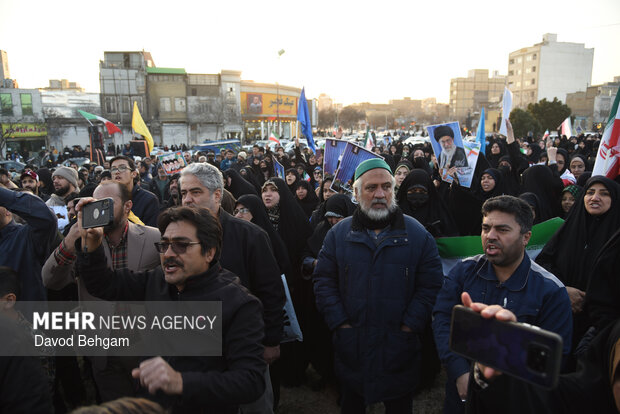 Pro-Islamic Establishment rally by people in Mashhad