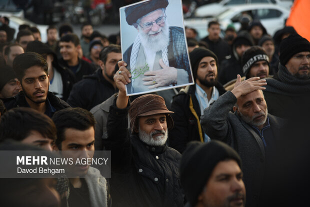 Pro-Islamic Establishment rally by people in Mashhad