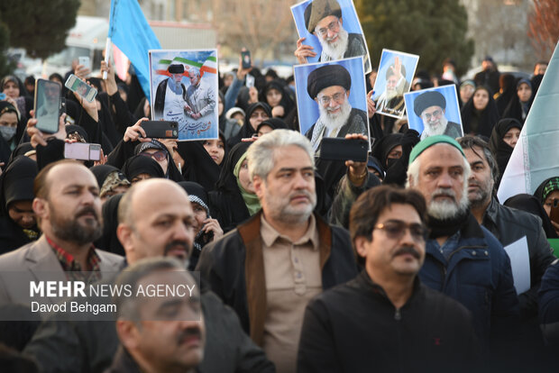 Pro-Islamic Establishment rally by people in Mashhad