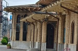 Grand Mosque in Rasht after arson attack by rioters
