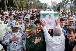 تشییع پیکر شهید امنیت امیرحسین ترکاشوند در کیش