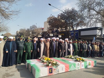 نماز بر پیکر پاک شهدای امنیت خراسان شمالی اقامه شد