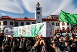 تشییع پیکر ۷ شهید مدافع امنیت در رشت