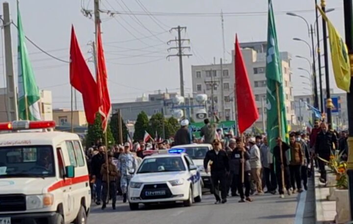 راهپیمایی مردم گناوه در محکومیت اقدامات اغتشاشگران برگزار شد