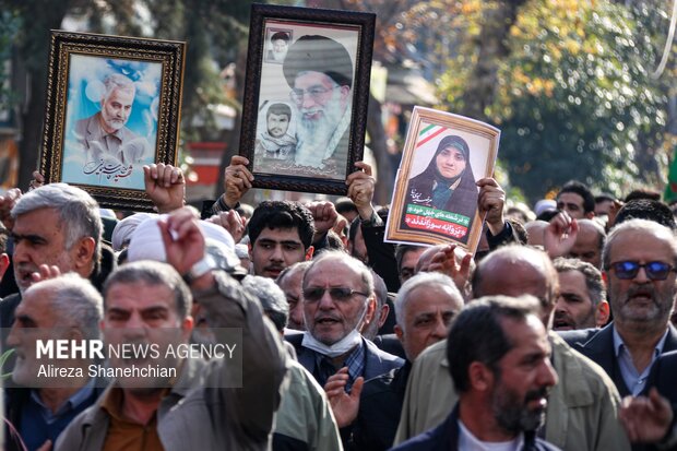 تشییع ۷ شهید مدافع امنیت در رشت