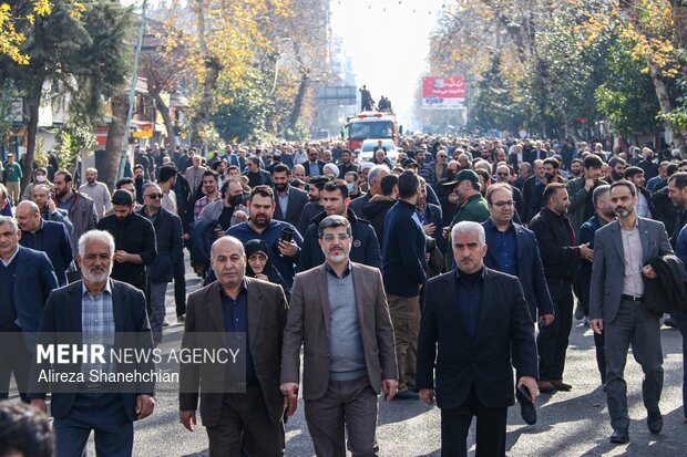 تشییع ۷ شهید مدافع امنیت در رشت