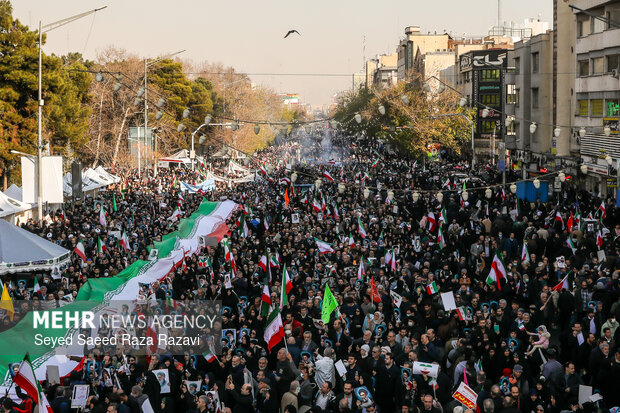 اتحاد قهرمانانه مردم تهران علیه تروریسم و اغتشاش آمریکایی - صهیونیستی