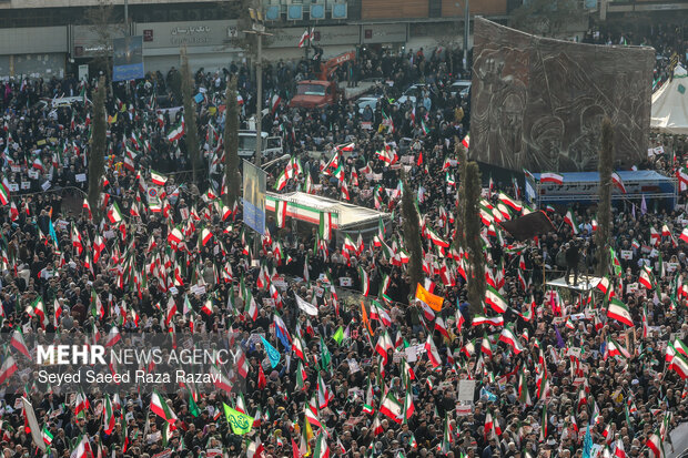 اتحاد قهرمانانه مردم تهران علیه تروریسم و اغتشاش آمریکایی - صهیونیستی