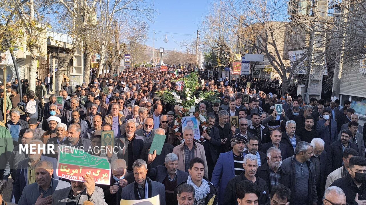 پیکر شهید ابوالفضل عرب در گالیکش به خاک سپرده شد