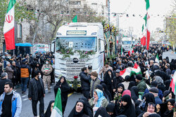 Tahran'da şehitler için veda töreni