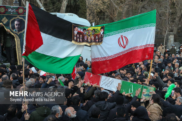 مراسم تشییع پیکرهای مطهر شهدای اغتشاشات تروریستی آمریکایی صهیونیستی