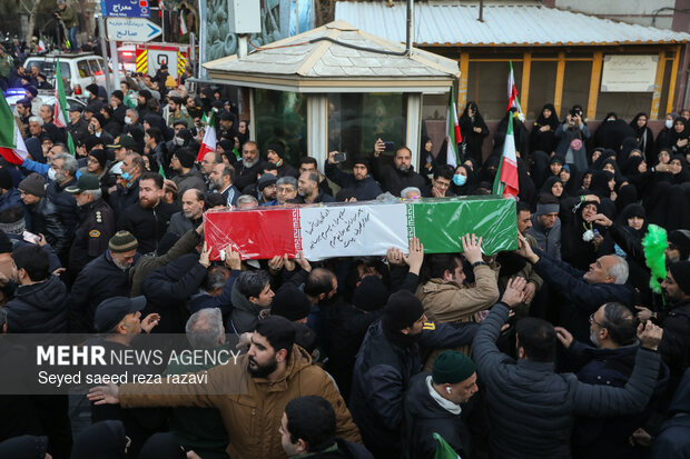 مراسم تشییع پیکرهای مطهر شهدای اغتشاشات تروریستی آمریکایی صهیونیستی