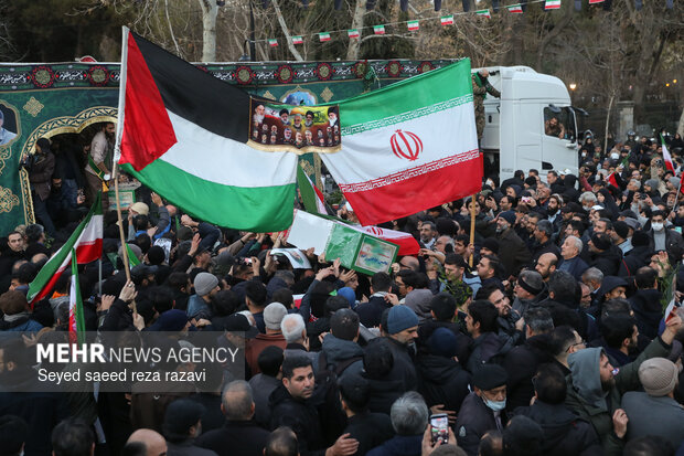 مراسم تشییع پیکرهای مطهر شهدای اغتشاشات تروریستی آمریکایی صهیونیستی