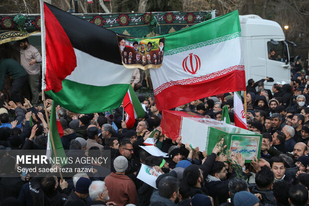 مراسم تشییع پیکرهای مطهر شهدای اغتشاشات تروریستی آمریکایی صهیونیستی