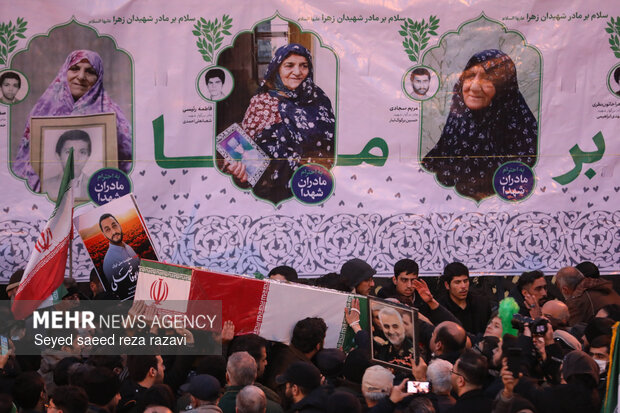 مراسم تشییع پیکرهای مطهر شهدای اغتشاشات تروریستی آمریکایی صهیونیستی