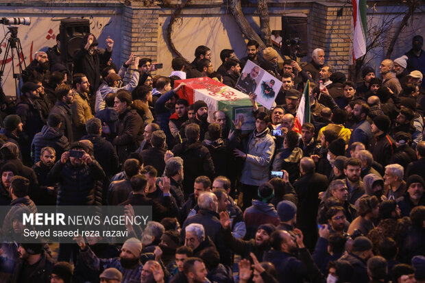 مراسم تشییع پیکرهای مطهر شهدای اغتشاشات تروریستی آمریکایی صهیونیستی