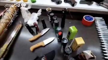 ادوات کشف‌شده از اغتشاشگران در شاهرود