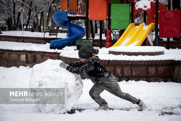 بارش برف در مشهد