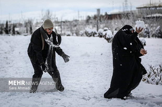 بارش برف در مشهد