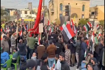 تظاهرات حمایت از ایران در پایتخت عراق+ فیلم