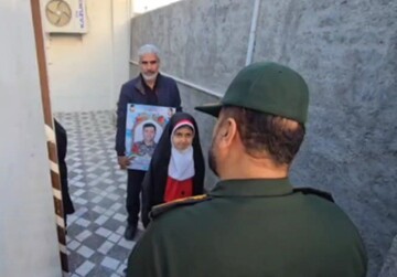 همراهی با فرزند شهید امنیت علیرضا شرفی منش تا مدرسه