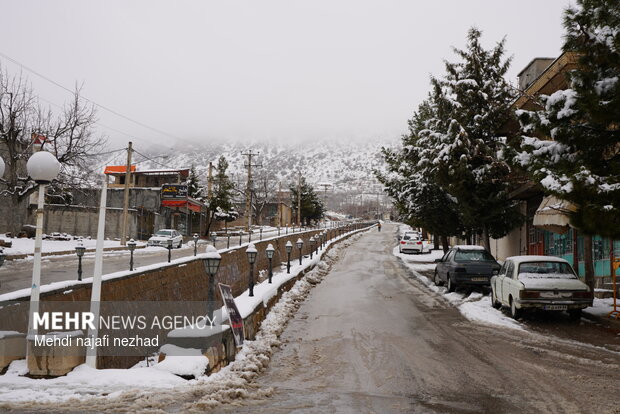 Snowfall blankets Dena town
