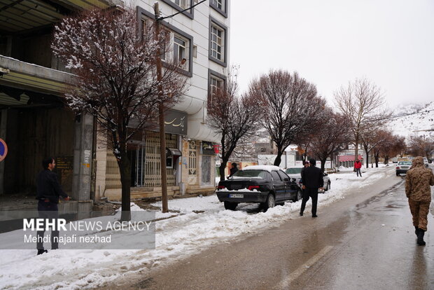 Snowfall blankets Dena town
